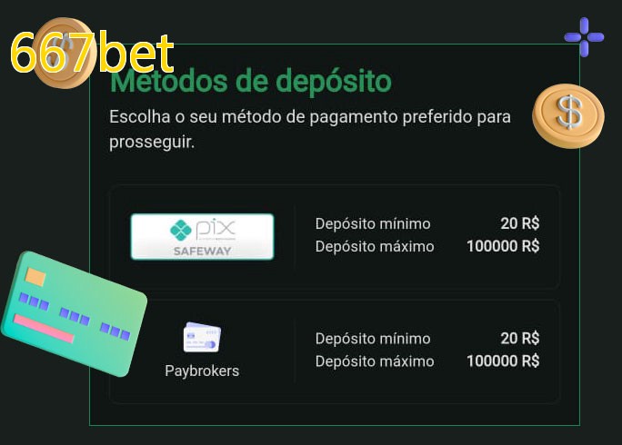 O cassino 667betbet oferece uma grande variedade de métodos de pagamento